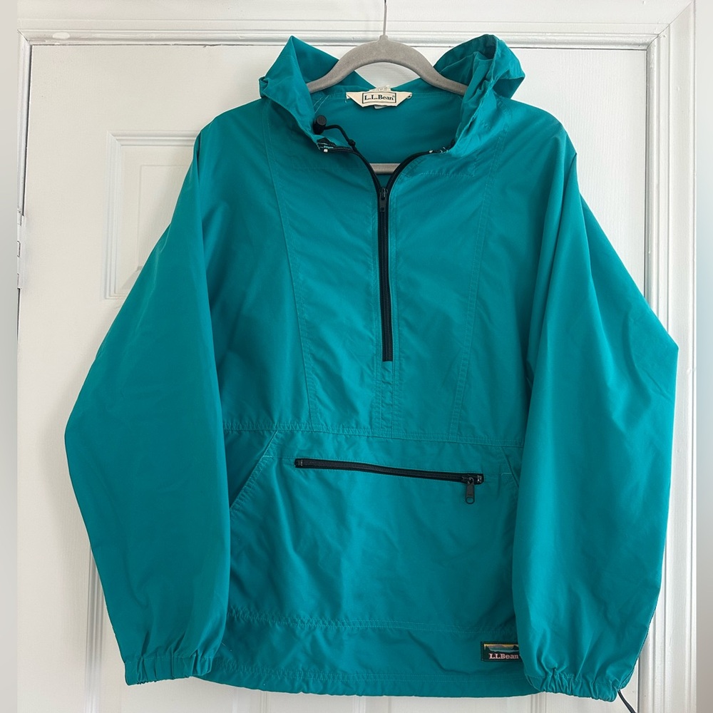L.L. Bean Vintage Teal Half-Zip Pullover Windbreaker
